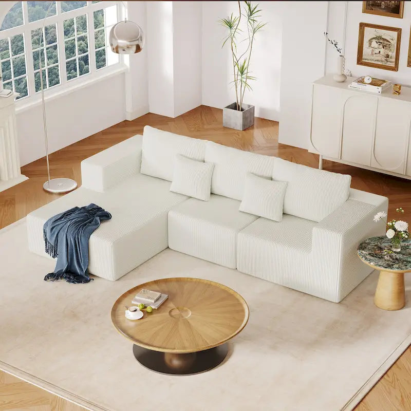 Canapé d’angle modulaire en L de 108.3 pouces avec méridienne