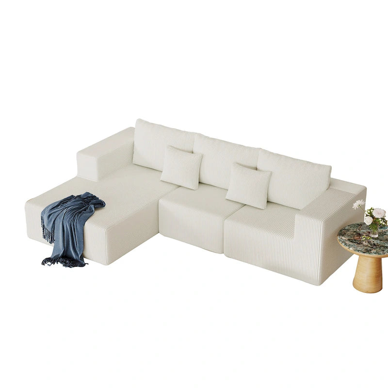 Canapé d’angle modulaire en L de 108.3 pouces avec méridienne