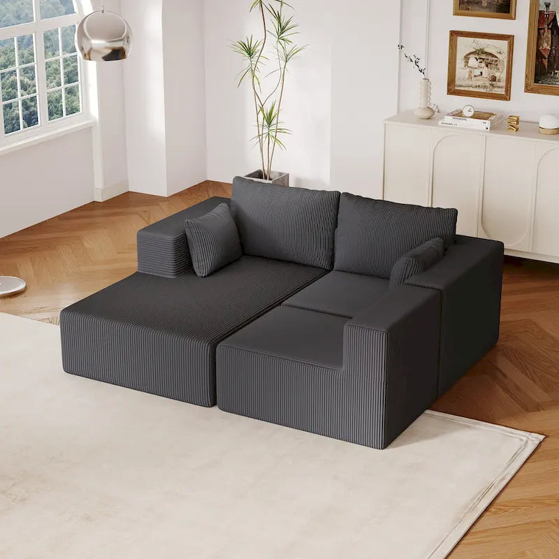 Canapé d’angle modulaire en L de 108.3 pouces avec méridienne