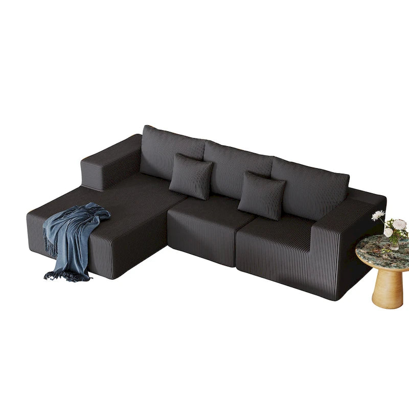 Canapé d’angle modulaire en L de 108.3 pouces avec méridienne