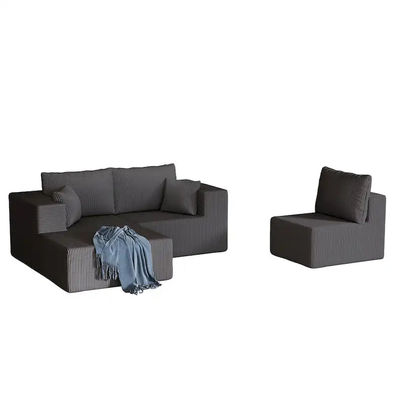 Canapé d’angle modulaire en L de 108.3 pouces avec méridienne