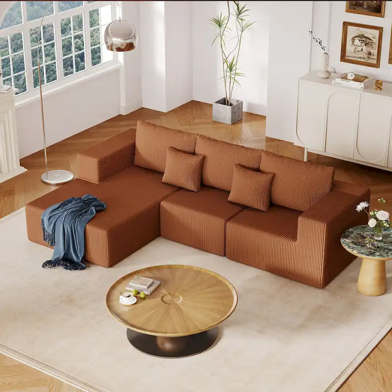 Canapé d’angle modulaire en L de 108.3 pouces avec méridienne