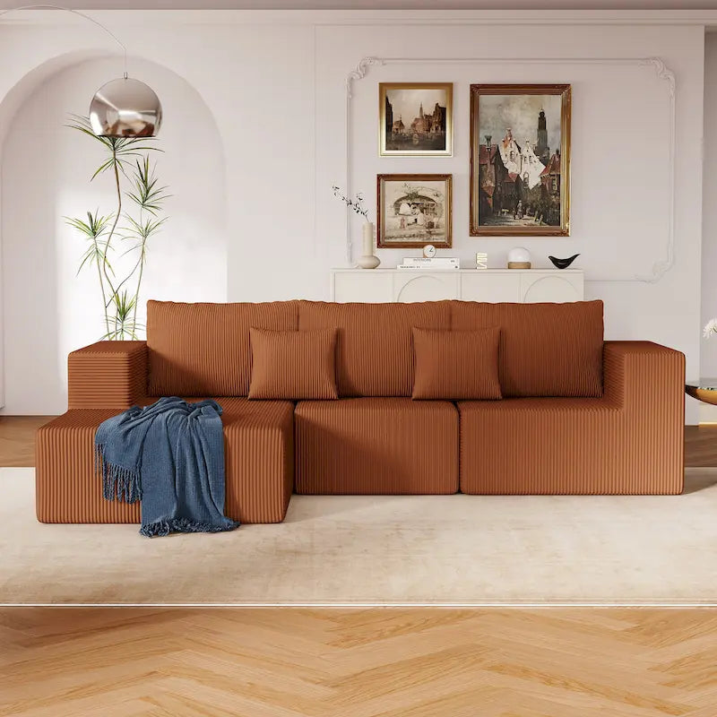 Canapé d’angle modulaire en L de 108.3 pouces avec méridienne