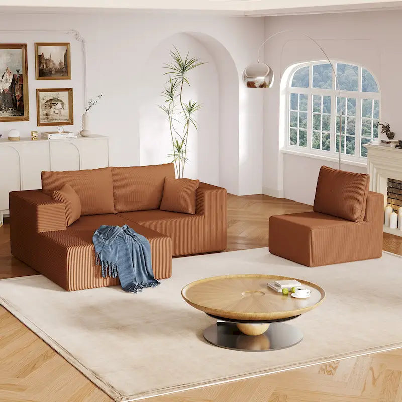 Canapé d’angle modulaire en L de 108.3 pouces avec méridienne