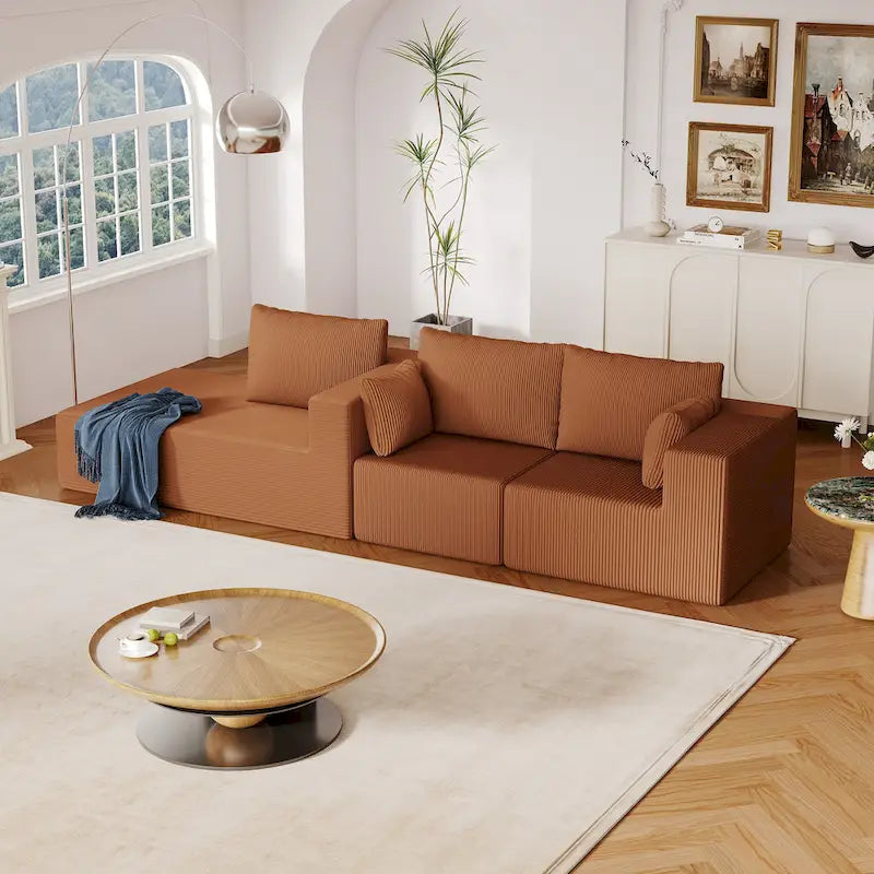 Canapé d’angle modulaire en L de 108.3 pouces avec méridienne