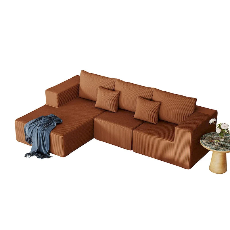 Canapé d’angle modulaire en L de 108.3 pouces avec méridienne