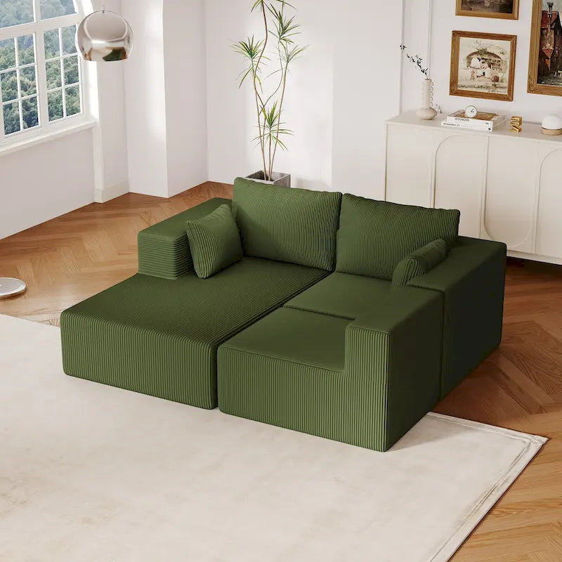 Canapé d’angle modulaire en L de 108.3 pouces avec méridienne