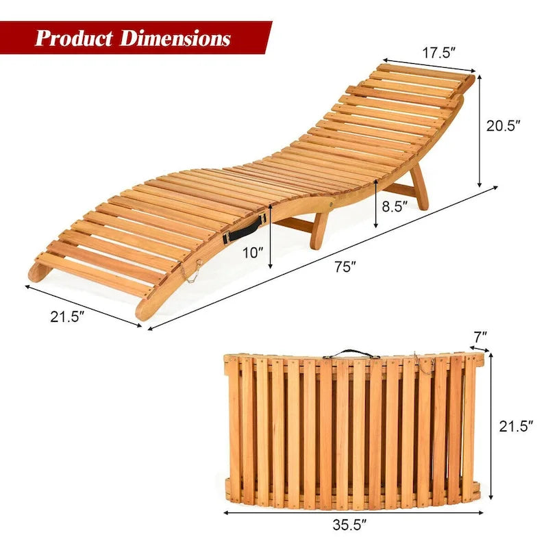 2 sillones chaise longue plegables para exterior de eucalipto - Ver detalles