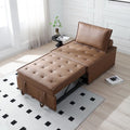 39-Zoll-Schlafsofa aus Kunstleder mit Einzelsitz, vielseitig verwendbarem Hocker, ausziehbarem Bett, verstellbarer Rückenlehne und Kissen für das Wohnzimmer