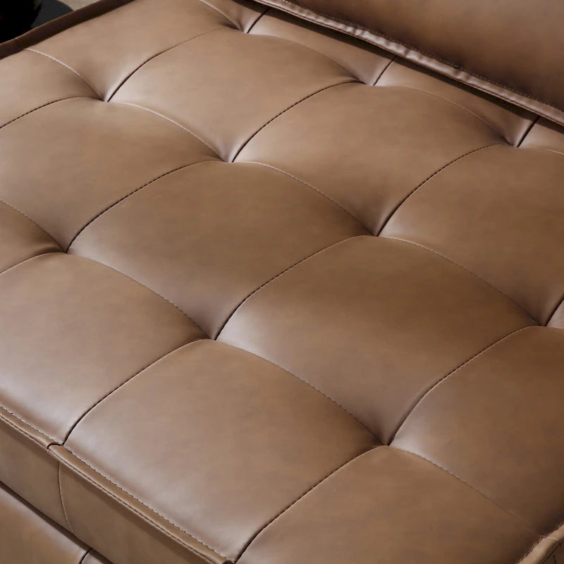 39-Zoll-Schlafsofa aus Kunstleder mit Einzelsitz, vielseitig verwendbarem Hocker, ausziehbarem Bett, verstellbarer Rückenlehne und Kissen für das Wohnzimmer