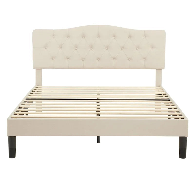Estructuras de cama tapizadas con capitoné y cabecero ajustable