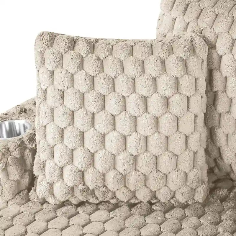 Moderne, weich gepolsterte übergroße Chaiselongue mit 2 Armlehnen