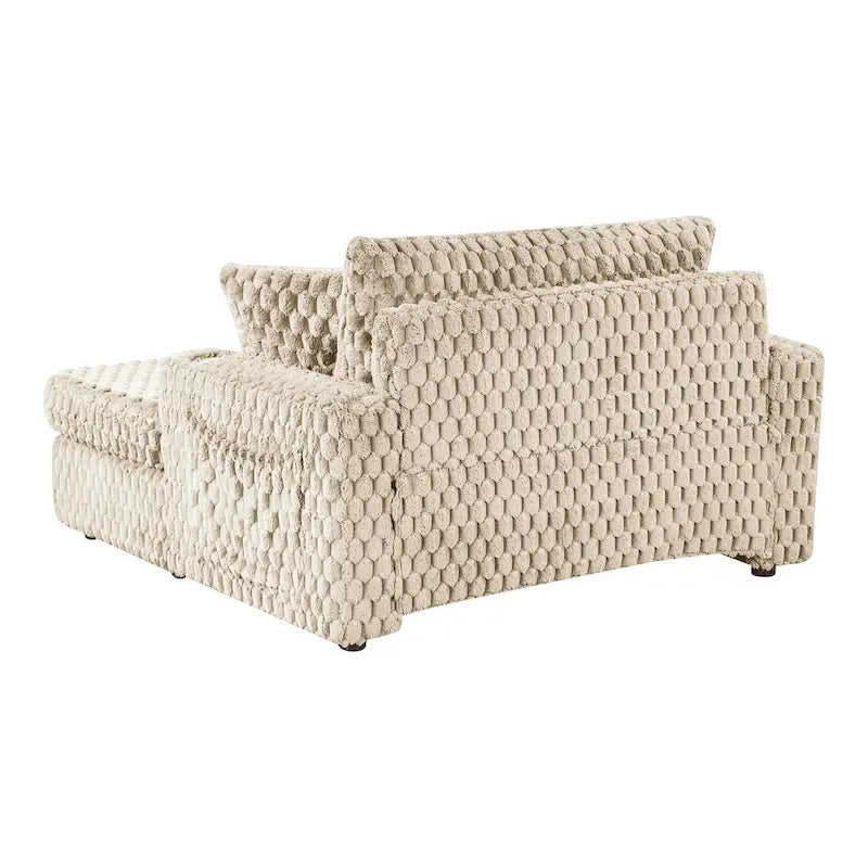 Moderne, weich gepolsterte übergroße Chaiselongue mit 2 Armlehnen