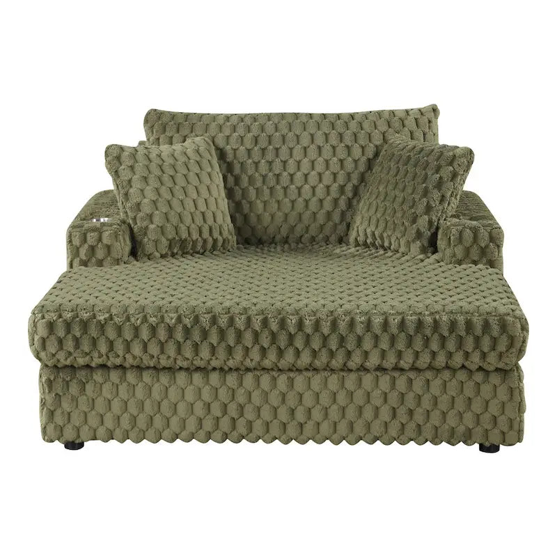 Moderne, weich gepolsterte übergroße Chaiselongue mit 2 Armlehnen