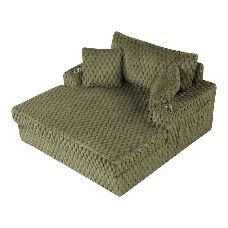 Moderne, weich gepolsterte übergroße Chaiselongue mit 2 Armlehnen