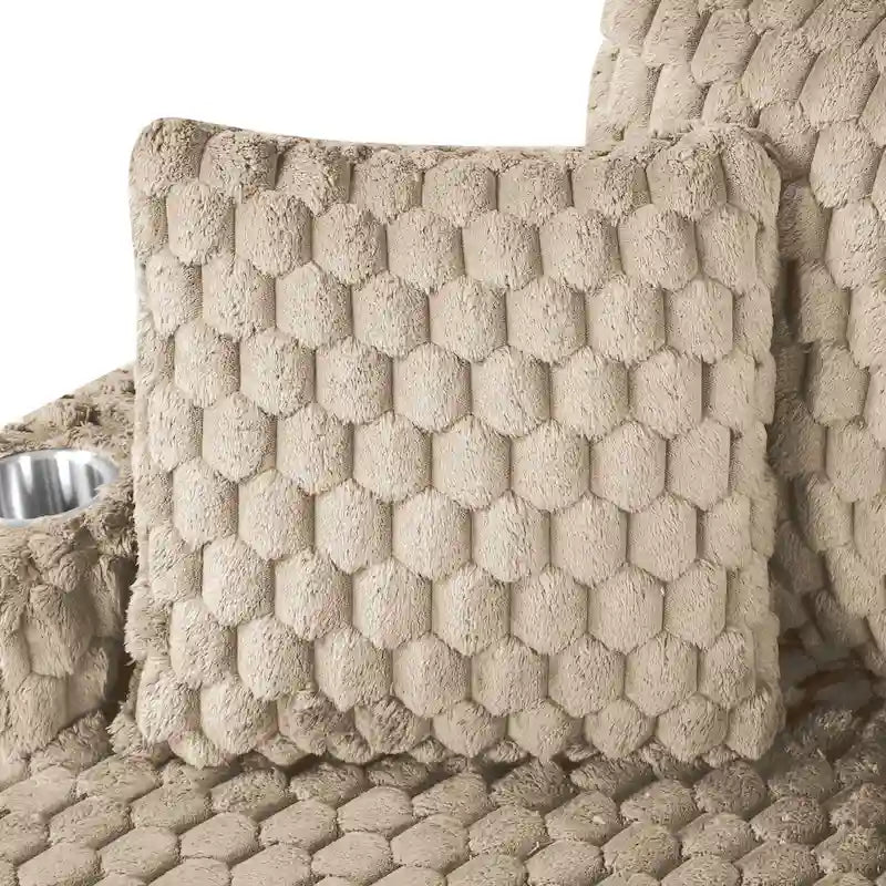 Moderne, weich gepolsterte übergroße Chaiselongue mit 2 Armlehnen