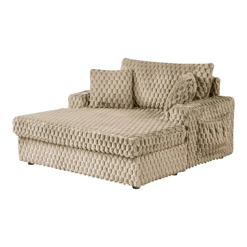 Moderne, weich gepolsterte übergroße Chaiselongue mit 2 Armlehnen