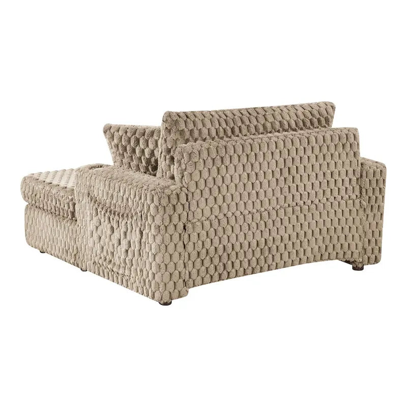 Moderne, weich gepolsterte übergroße Chaiselongue mit 2 Armlehnen