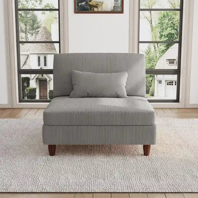 Akzentstuhl und Sofa ohne Armlehnen aus Cord