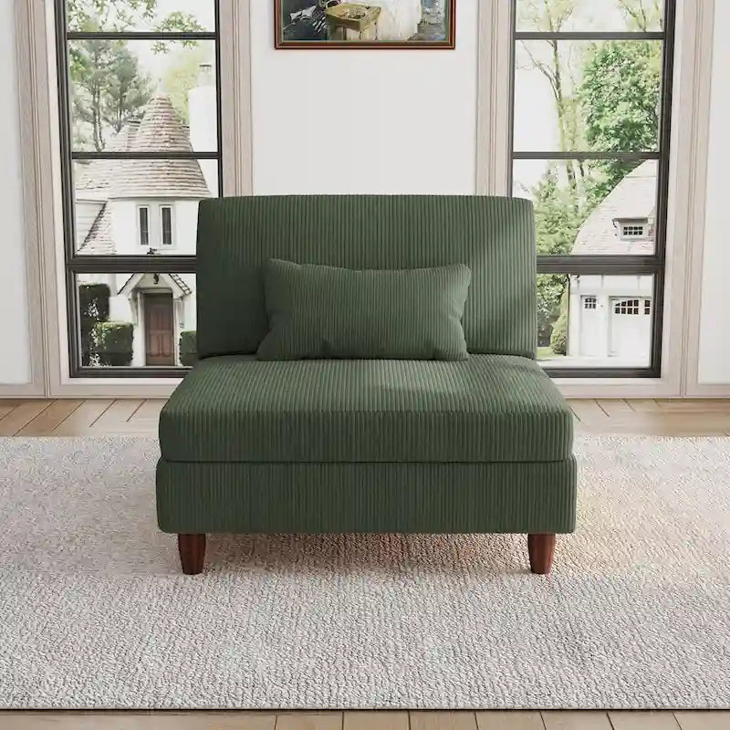 Sillón decorativo sin brazos de pana