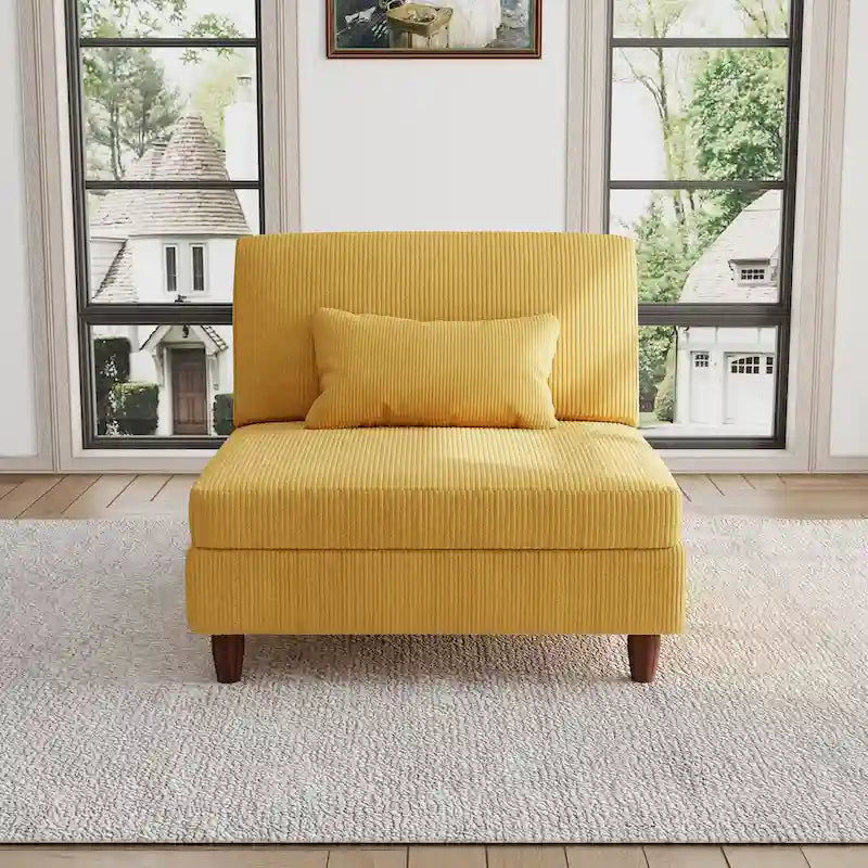 Sillón decorativo sin brazos de pana