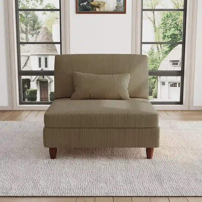 Sillón decorativo sin brazos de pana