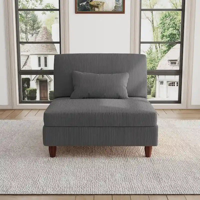 Sillón decorativo sin brazos de pana
