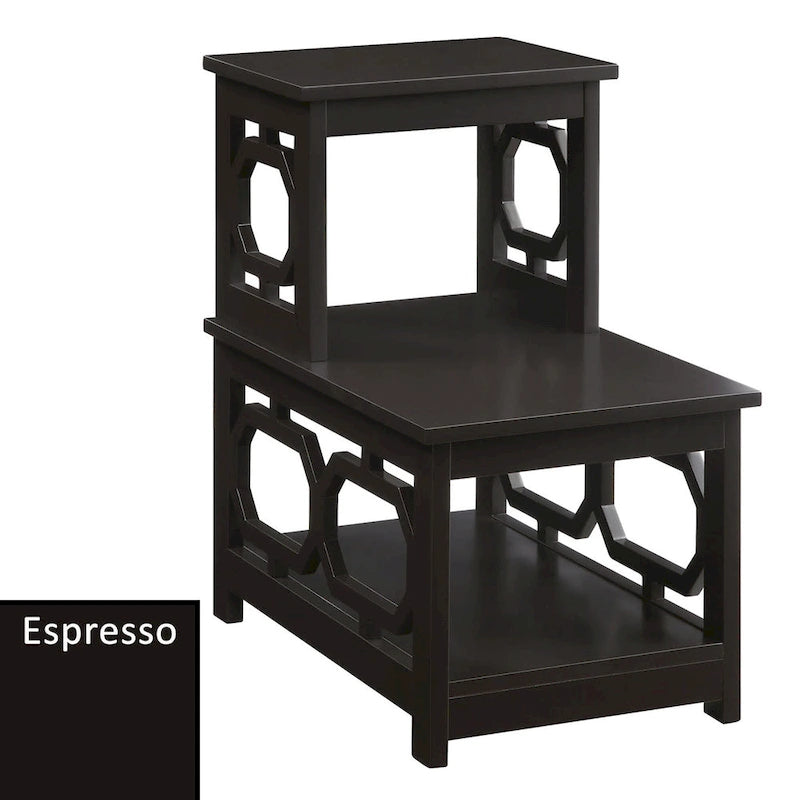 Mesa auxiliar de dos niveles para colocar junto a una silla
