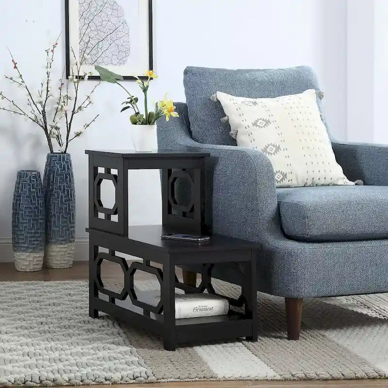 Mesa auxiliar de dos niveles para colocar junto a una silla