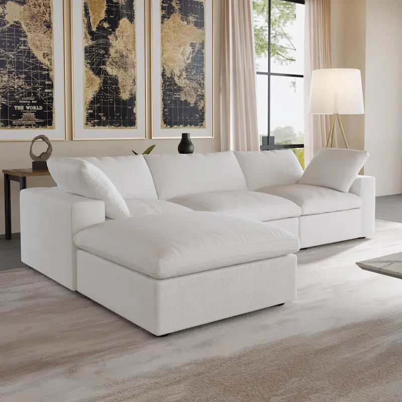 Canapé d’angle moderne modulaire et convertible en L
