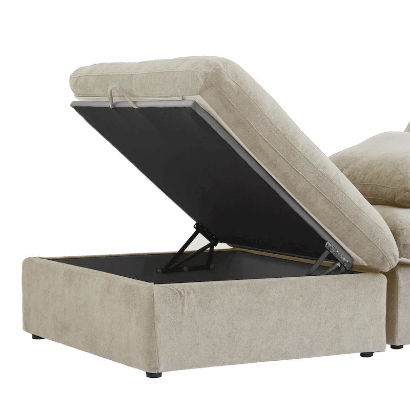 Canapé d’angle moderne modulaire et convertible en L