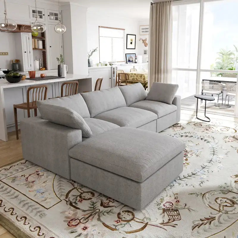 Canapé d’angle moderne modulaire et convertible en L