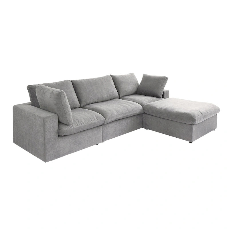 Canapé d’angle moderne modulaire et convertible en L