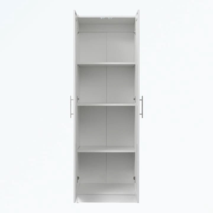 Hoher Kleiderschrank mit 2 Türen und 3 Fächern