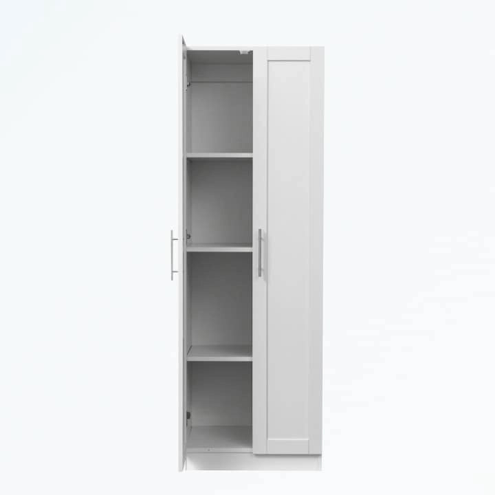 Hoher Kleiderschrank mit 2 Türen und 3 Fächern