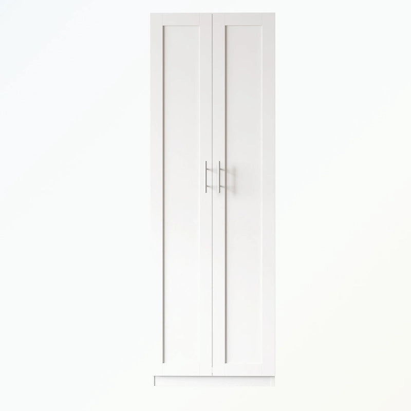 Hoher Kleiderschrank mit 2 Türen und 3 Fächern