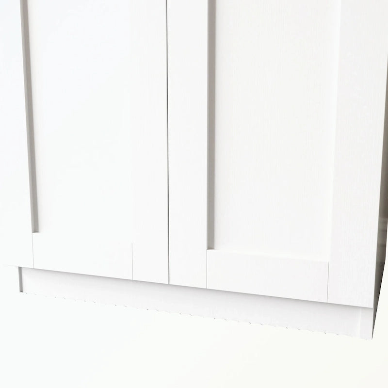 Hoher Kleiderschrank mit 2 Türen und 3 Fächern