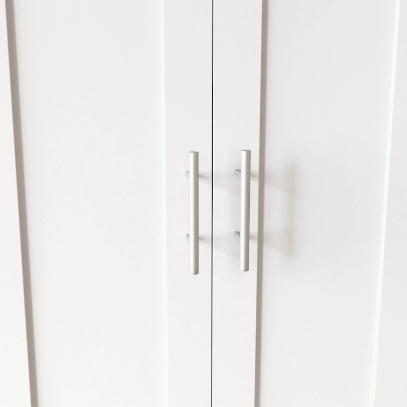 Hoher Kleiderschrank mit 2 Türen und 3 Fächern