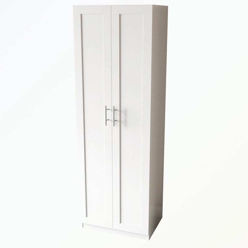 Hoher Kleiderschrank mit 2 Türen und 3 Fächern