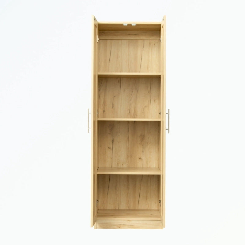 Hoher Kleiderschrank mit 2 Türen und 3 Fächern