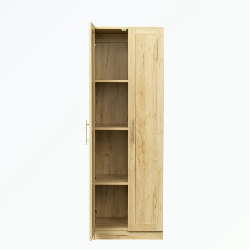 Hoher Kleiderschrank mit 2 Türen und 3 Fächern