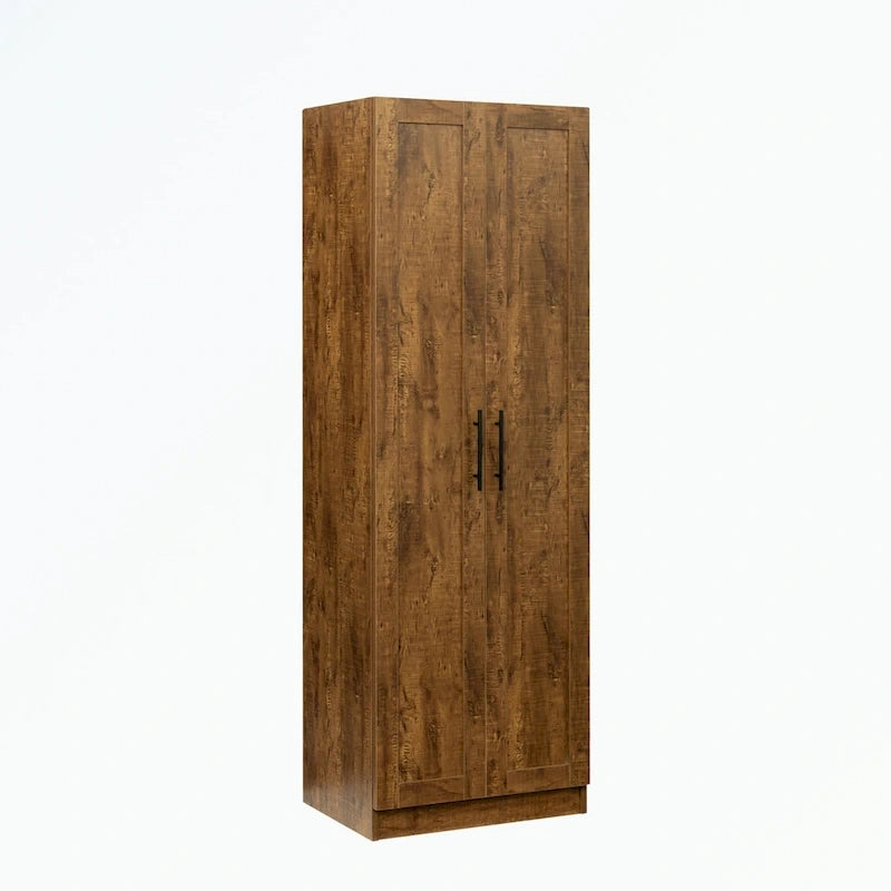 Hoher Kleiderschrank mit 2 Türen und 3 Fächern