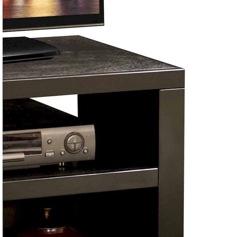 Meuble TV de 48 pouces pour téléviseurs jusqu’à 55 pouces, sans assemblage requis, finition moka