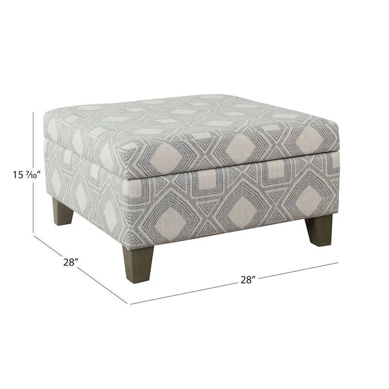 Quadratischer Sitzhocker mit Stauraum, 28 Zoll