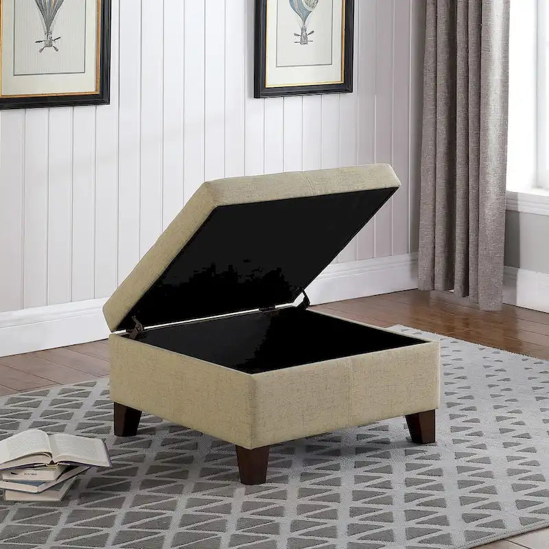 Quadratischer Sitzhocker mit Stauraum, 28 Zoll