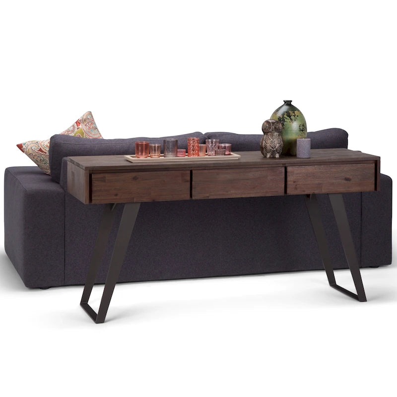 Console industrielle moderne de 60 pouces, table pour canapé - 60 W x 16 D x 30 H