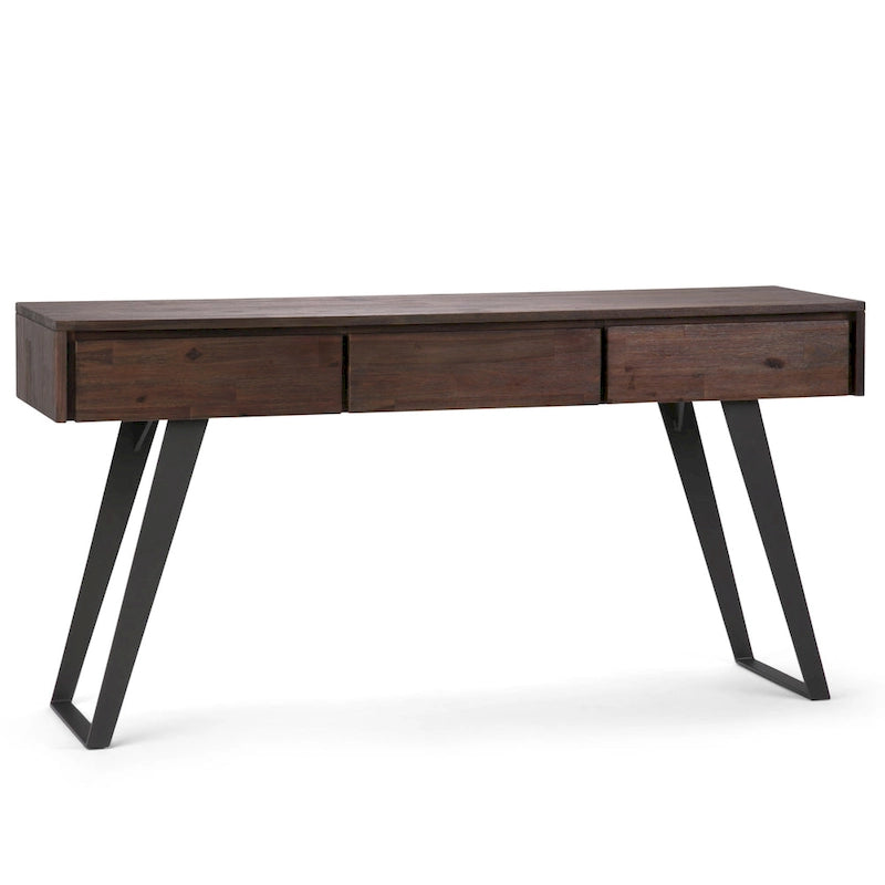 Mesa consola industrial moderna de 60 pulgadas para sofá - 60 W x 16 D x 30 H