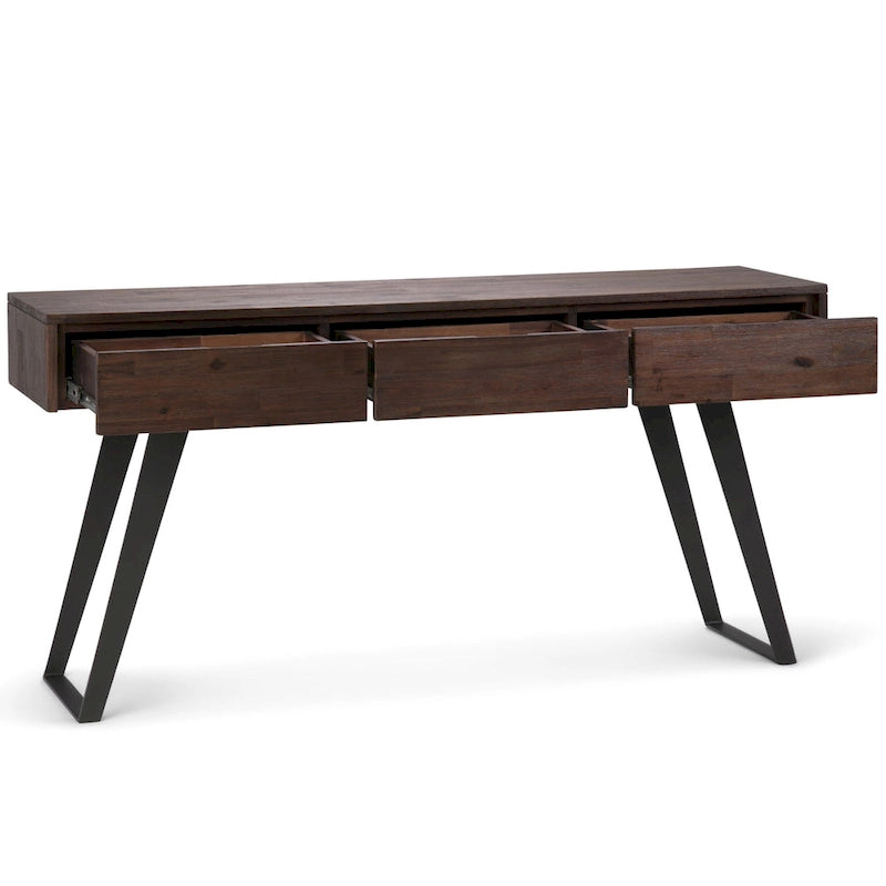 Mesa consola industrial moderna de 60 pulgadas para sofá - 60 W x 16 D x 30 H