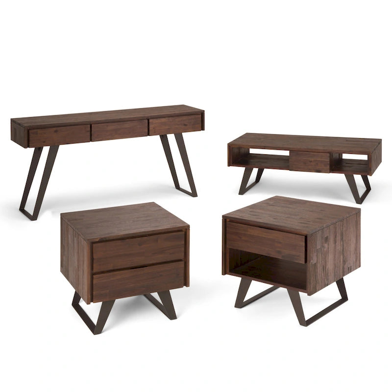 Console industrielle moderne de 60 pouces, table pour canapé - 60 W x 16 D x 30 H