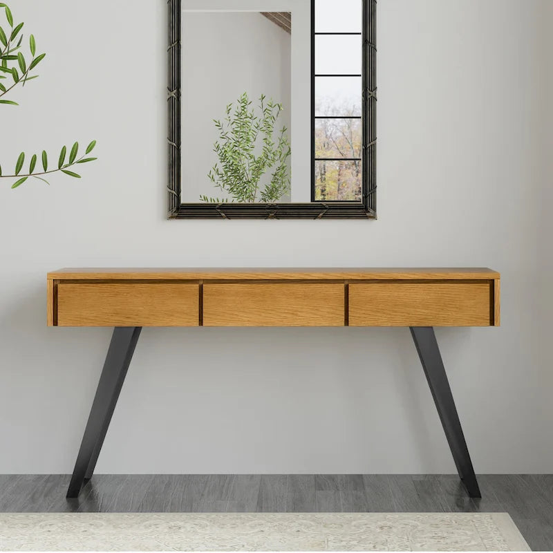 Console industrielle moderne de 60 pouces, table pour canapé - 60 W x 16 D x 30 H